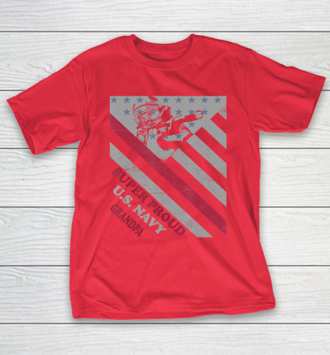 GrandFather gift shirt Vintage Flag Veteran Super Proud U.S. Navy Grandpa lovers T Shirt T-Shirt 19