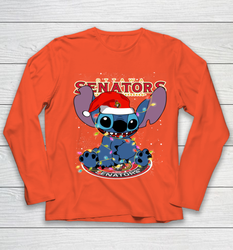 Ottawa Senators NHL Hockey noel stitch Christmas Youth Long Sleeve 2