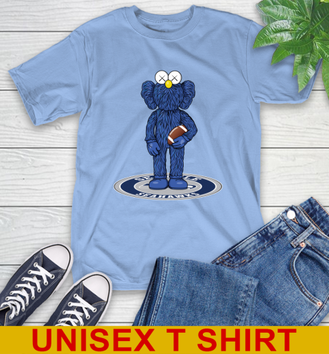 NFL Football Seattle Seahawks Kaws Bff Blue Figure Shirt T-Shirt 11