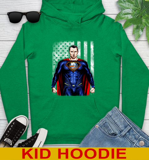 NHL Hockey New York Islanders Superman DC Shirt Youth Hoodie 8
