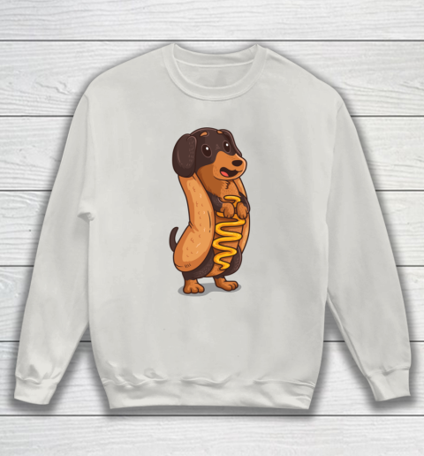 Wiener Dog Hotdog Bun Dachshund Funny Foodie Gift Hot Dog Sweatshirt 8