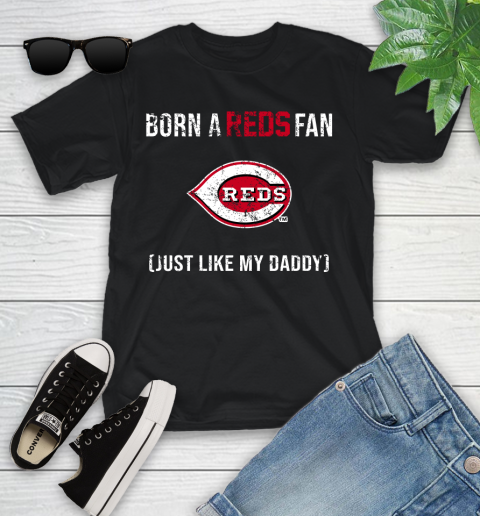 MLB Baseball Cincinnati Reds Loyal Fan Just Like My Daddy Shirt Youth T-Shirt