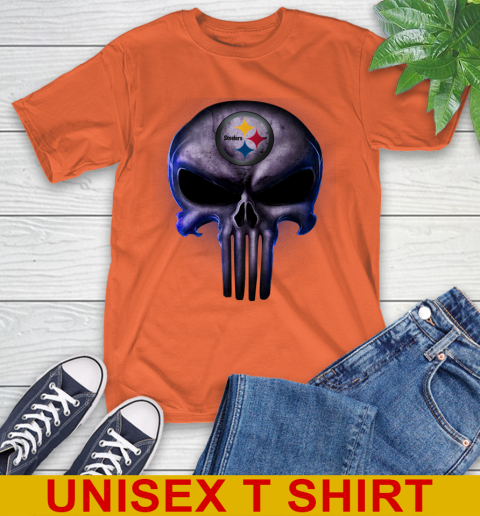 Pittsburgh Steelers NFL Football Punisher Skull Sports T-Shirt 4