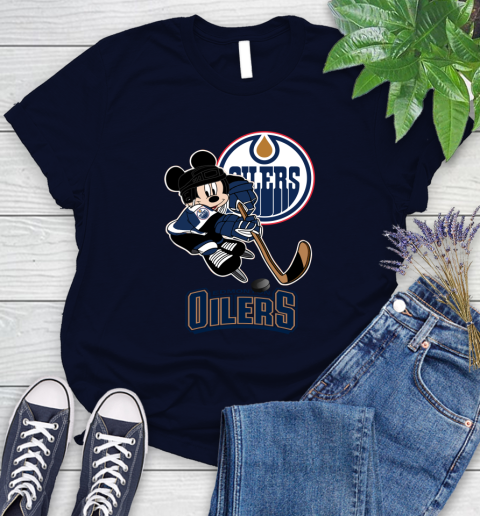 NHL Edmonton Oilers Mickey Mouse Disney Hockey T Shirt Women's T-Shirt 3