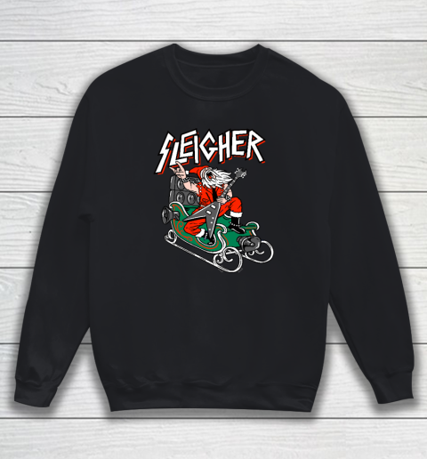 Ugly Christmas Sweater Sleigher Heavy Metal Santa Xmas Sweatshirt
