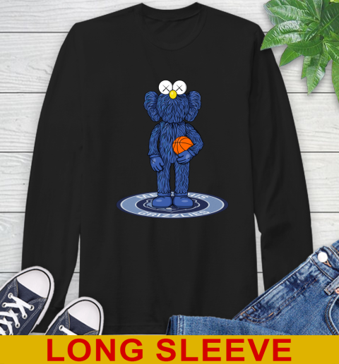 NBA Basketball Memphis Grizzlies Kaws Bff Blue Figure Shirt Long Sleeve T-Shirt 2