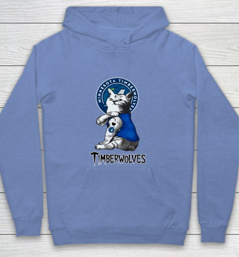 NBA Basketball My Cat Loves Minnesota Timberwolves Youth Hoodie 8
