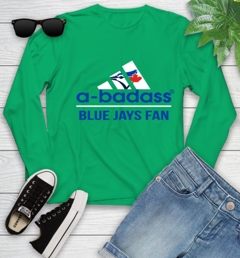MLB A Badass Toronto Blue Jays Fan Adidas Baseball Sports Youth Long Sleeve 7