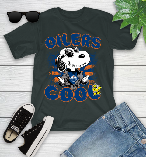 NHL Hockey Edmonton Oilers Cool Snoopy Shirt Youth T-Shirt 5