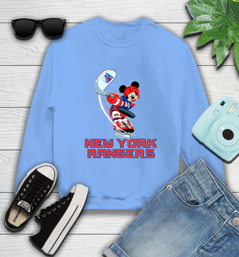 NHL Hockey New York Rangers Cheerful Mickey Mouse Shirt Sweatshirt 12 NHL Hockey New York Rangers Cheerful Mickey Mouse Shirt Sweatshirt - Image 12