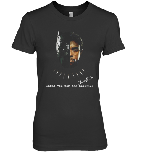 Black Panther Chadwick Boseman 1977 2020 Thank You For The Memories Signature Premium Women's T-Shirt