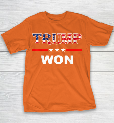 Trump Won T Shirt 4th of July American Flag Youth T-Shirt 4
