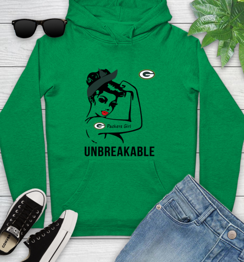 NFL Green Bay Packers Girl Unbreakable Football Sports Youth Hoodie 5