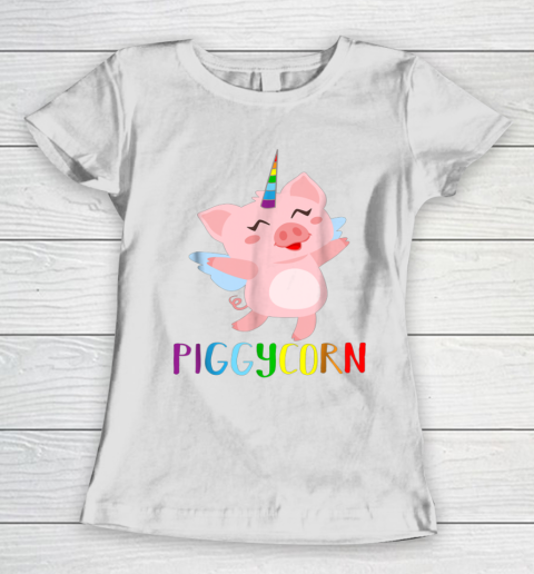 Cute Piggycorn t shirt flying wing pig unicorn Women's T-Shirt