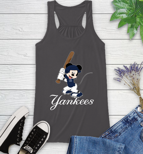 MLB Baseball New York Yankees Cheerful Mickey Mouse Shirt Racerback Tank 12