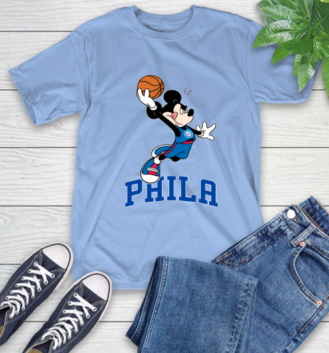 NBA Basketball Philadelphia 76ers Cheerful Mickey Mouse Shirt T-Shirt 12