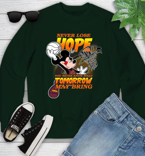 Cleveland Cavaliers NBA Basketball Mickey Disney Never Lose Hope Youth Sweatshirt 9