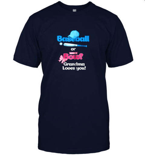 jb2e baseball or bows gender reveal shirt grandma loves you jersey t shirt 60 front navy