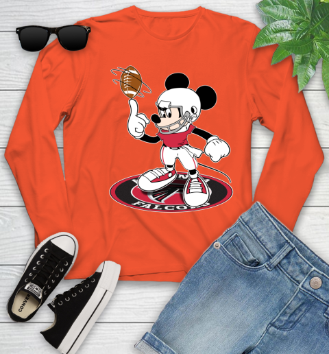 NFL Football Atlanta Falcons Cheerful Mickey Disney Shirt Youth Long Sleeve 4