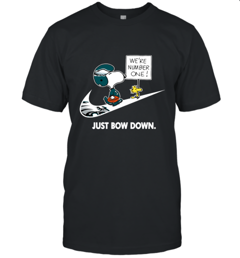Philadelphia Eagles Are Number One – Just Bow Down Snoopy Unisex Jersey Tee