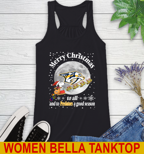 Nashville Predators Merry Christmas To All And To Predators A Good Season NHL Hockey Sports Racerback Tank