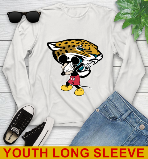 Jacksonville Jaguars NFL Football Dabbing Mickey Disney Sports Youth Long Sleeve 12