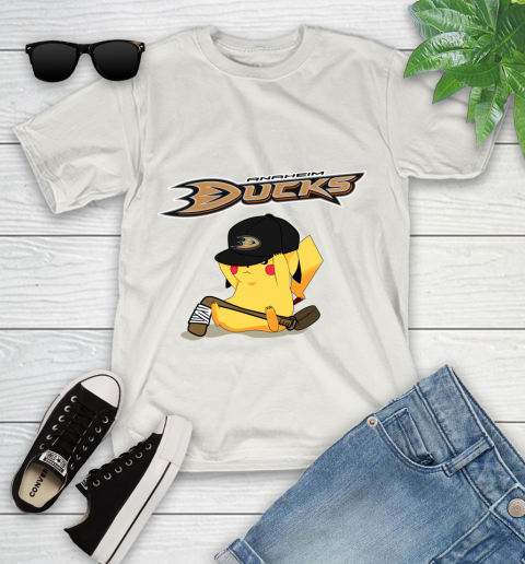 NHL Pikachu Hockey Sports Anaheim Ducks Youth T-Shirt 12