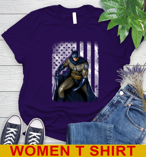 San Diego Padres MLB Baseball Batman DC American Flag Shirt Women's T-Shirt - Image 5