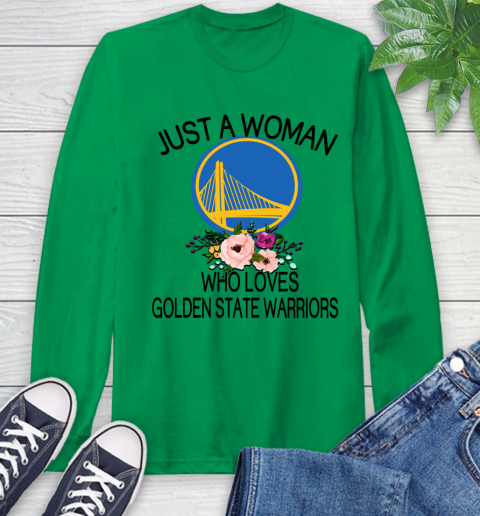 NBA Just A Woman Who Loves Golden State Warriors Basketball Sports Long Sleeve T-Shirt 5