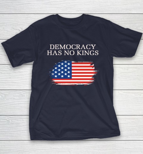 Democracy Has No Kings Anti Trump Youth T-Shirt 2