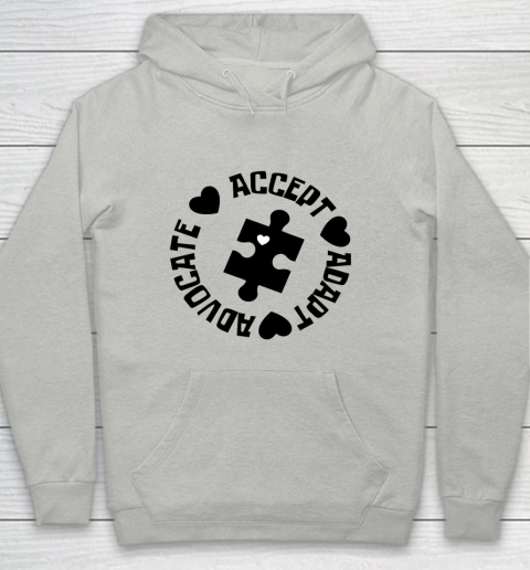 Autism Awareness T shirt Accept Adapt Advocate Essential Youth Hoodie