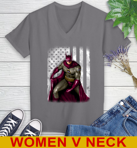 Cleveland Cavaliers NBA Basketball Batman DC American Flag Shirt Women's V-Neck T-Shirt 11