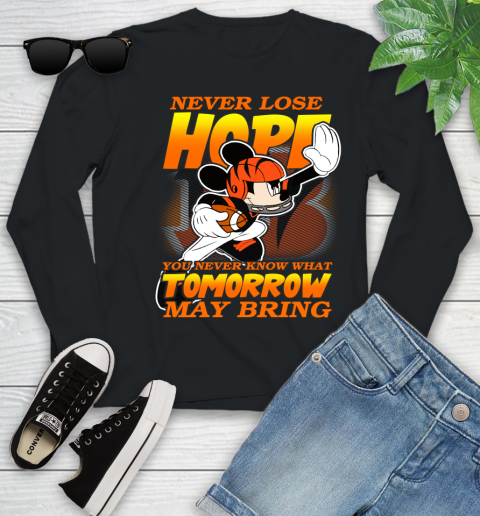 Cincinnati Bengals NFL Football Mickey Disney Never Lose Hope Youth Long Sleeve