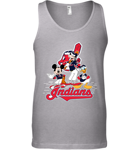 MLB Cleveland Indians Mickey Mouse Donald Duck Goofy Baseball T Shirt  Women's V-Neck T-Shirt