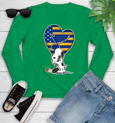 St.Louis Blues NHL Hockey The Peanuts Movie Adorable Snoopy Youth Long Sleeve 6