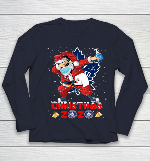 Toronto Maple Leafs Funny Santa Claus Dabbing Christmas 2020 NHL Youth Long Sleeve 2