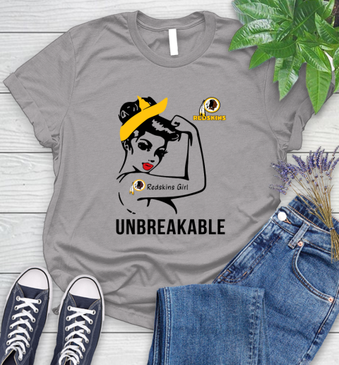 NFL Washington Redskins Girl Unbreakable Football Sports Women's T-Shirt 3
