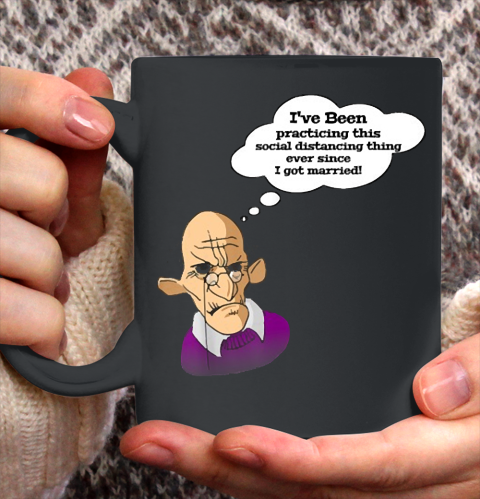 Grandpa Funny Gift Apparel  Funny Grumpy Grandpa Social Distancing Joke Ceramic Mug 11oz