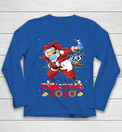 Cleveland Cavaliers Funny Santa Claus Dabbing Christmas 2020 NBA Youth Long Sleeve 7
