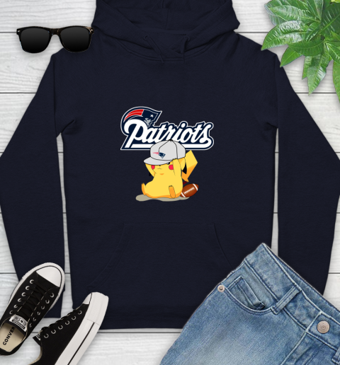 NFL Pikachu Football Sports New England Patriots Youth Hoodie 4