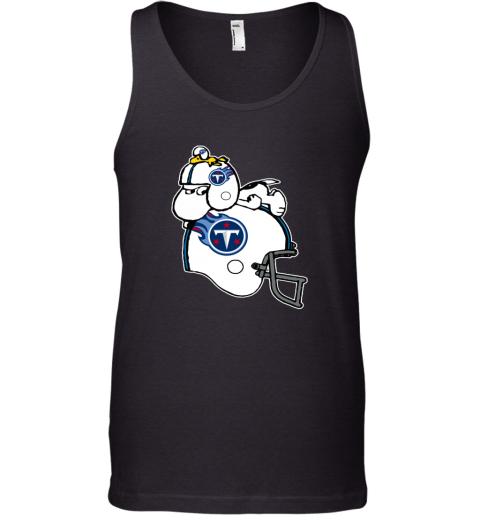 Snoopy And Woodstock Resting On Tennessee Titans Helmet ytnc snoopy and woodstock resting on tennessee titans helmet unisex tank 17 front black