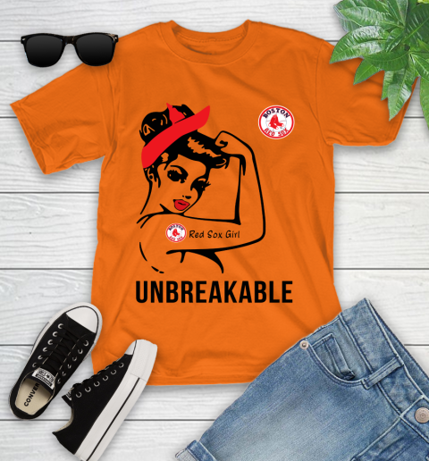 MLB Boston Red Sox Girl Unbreakable Baseball Sports Youth T-Shirt 4