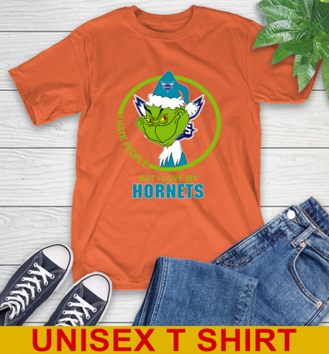Charlotte Hornets NBA Christmas Grinch I Hate People But I Love My Favorite Basketball Team T-Shirt 5