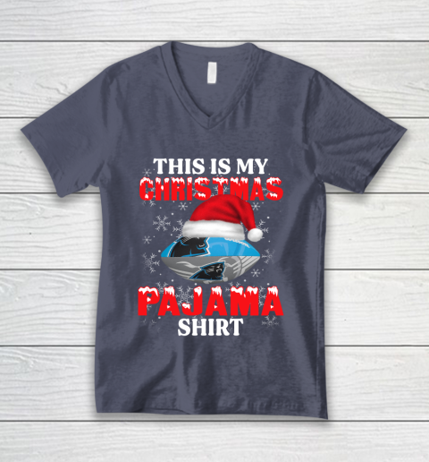 Carolina Panthers This Is My Christmas Pajama Shirt NFL V-Neck T-Shirt 7