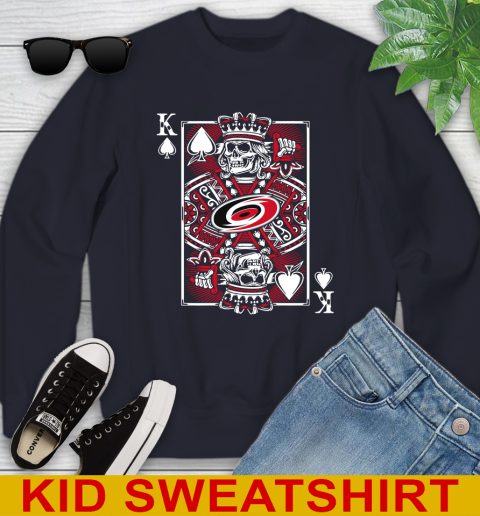 Carolina Hurricanes NHL Hockey The King Of Spades Death Cards Shirt Youth Sweatshirt 2