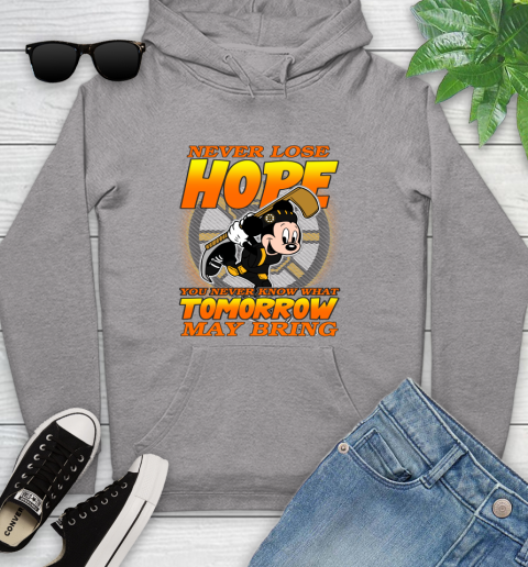 Boston Bruins NHL Hockey ootball Mickey Disney Never Lose Hope Youth Hoodie 6