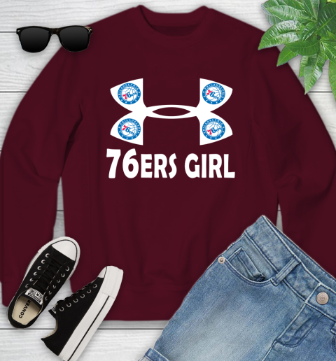 NBA Philadelphia 76ers Girl Under Armour Basketball Sports Youth Sweatshirt 4