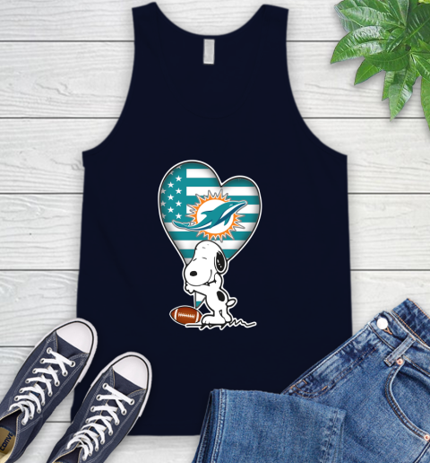 Miami Dolphins NFL Football The Peanuts Movie Adorable Snoopy Tank Top 3