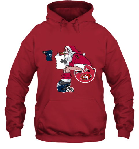 qwzk santa claus arizona cardinals shit on other teams christmas hoodie 23 front red