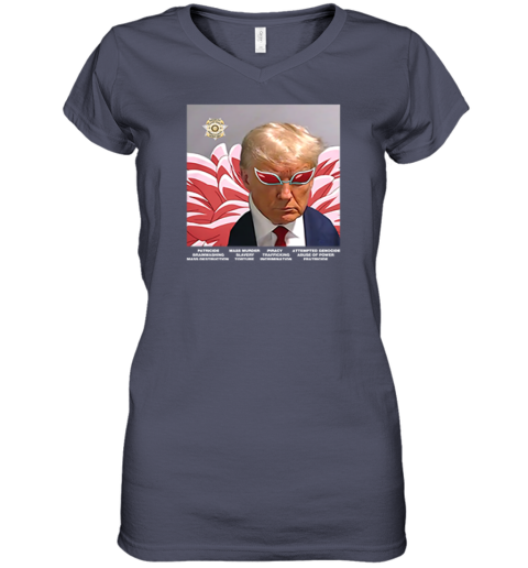 zpzk trump villain parody premium women v neck t shirt 39 front heather navy